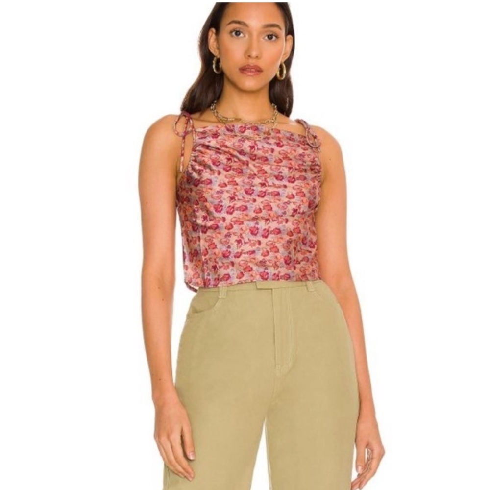 Free People Nights in Printed Cami in Fog Combo
